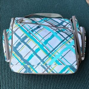 Thirty-One Plaid Travel Bag - White, Blue, Green, Gray